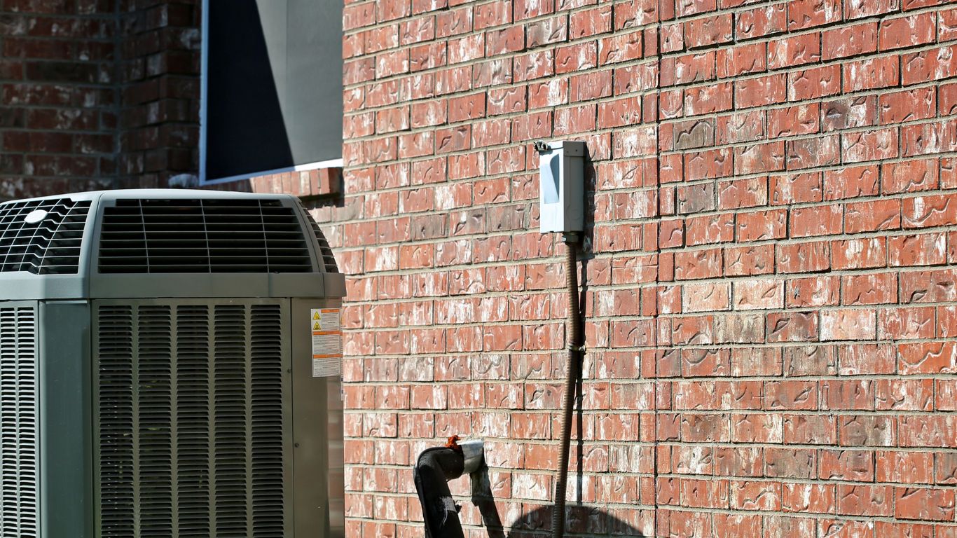 Air conditioner in a hot sunny day